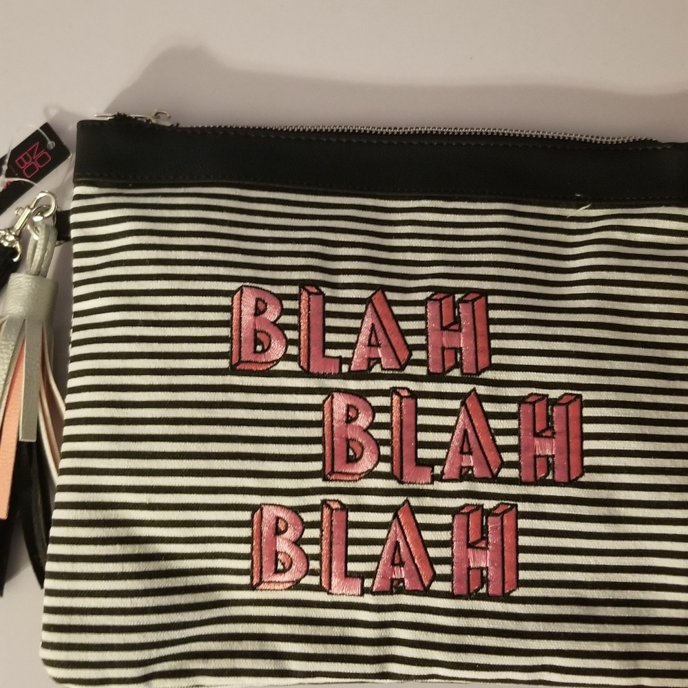 black & white striped Blah fashion wallet